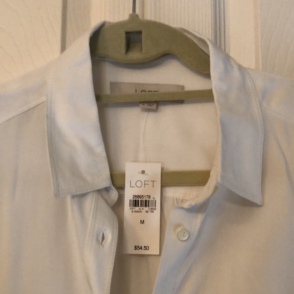 Loft NWT white button down - Picture 2 of 4